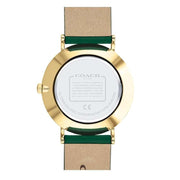 Coach Perry Green Dial Green Leather Strap Watch for Women - 14503383-C