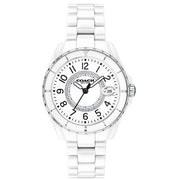 Coach Preston White Dial White Steel Strap Watch for Women - 14503462