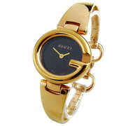 Gucci Guccissima Quartz Black Dial Rose Gold Steel Strap Watch For Women - YA134509