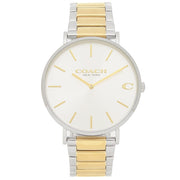 Coach Business Analog Silver Dial Two Tone Steel Strap Watch for Men - 14602432