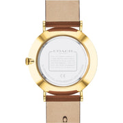 Coach Charles Gold Dial Brown Leather Strap Watch for Women - 14602433