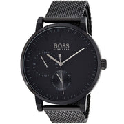Hugo Boss Oxygen Black Dial Black Mesh Bracelet Watch for Men - 1513636