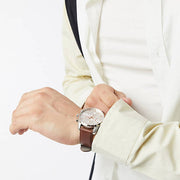 Hugo Boss Skymaster Chronograph White Dial Brown Leather Strap Watch for Men - 1513786