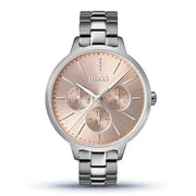Hugo Boss Symphony Red Gold Dial Silver Steel Strap Watch for Women- 1502421