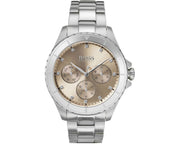 Hugo Boss Premiere Chronorgaph Rose Gold Dial Silver Steel Strap Watch for Women - 1502444