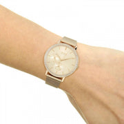 Hugo Boss Infinity Carnation Gold Dial Gold Mesh Bracelet Watch for Women - 1502519