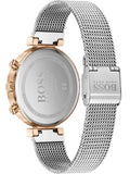 Hugo Boss Flawless Chronograph Silver Dial Silver Mesh Bracelet Watch for Women -1502551