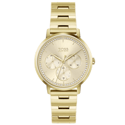 Hugo Boss Prima Gold Dial Gold Steel Strap Watch for Women - 1502572