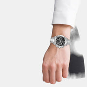 Hugo Boss Novia Chronograph Black Dial Silver Steel Strap Watch for Women - 1502614