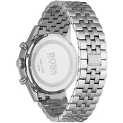 Hugo Boss Aeroliner Chronograph White Dial Silver Steel Strap Watch For Men - 1512445