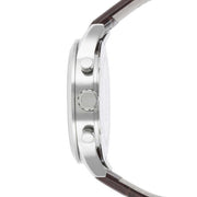 Hugo Boss Aeroliner Chronoraph White Dial Brown Leather Strap Watch For Men - 1512447