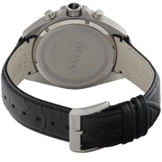 Hugo Boss Driver Chronograph Blue Dial Black Leather Strap Watch for Men - 1512882