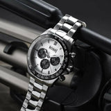 Hugo Boss Ikon Chronograph Silver Dial Silver Steel Strap Watch for Men - 1512964