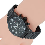 Hugo Boss Aeroliner Chronograph Black Dial Black Steel Strap Watch for Men - 1513180