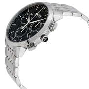 Hugo Boss Associate Black Dial Silver Steel Strap Watch for Men - 1513267