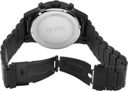 Hugo Boss Aeroliner Chronograph Black Dial Black Steel Strap Watch for Men - 1513275