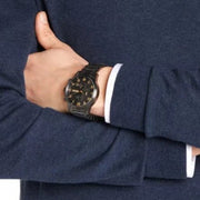 Hugo Boss Aeroliner Chronograph Black Dial Black Steel Strap Watch for Men - 1513275