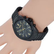 Hugo Boss Ikon Chronograph Black Dial Black Steel Strap Watch for Men - 1513278