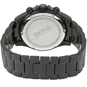 Hugo Boss Ikon Chronograph Black Dial Black Steel Strap Watch for Men - 1513278
