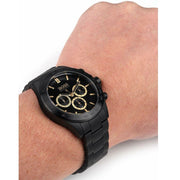 Hugo Boss Ikon Chronograph Black Dial Black Steel Strap Watch for Men - 1513278