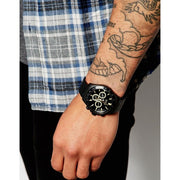 Hugo Boss Ikon Chronograph Black Dial Black Steel Strap Watch for Men - 1513278