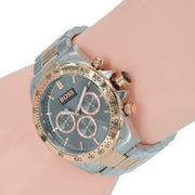 Hugo Boss Ikon Chronograph Grey Dial Two Tone Steel Strap Watch for Men - 1513339