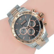 Hugo Boss Ikon Chronograph Grey Dial Two Tone Steel Strap Watch for Men - 1513339