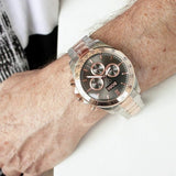 Hugo Boss Ikon Chronograph Grey Dial Two Tone Steel Strap Watch for Men - 1513339