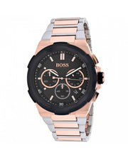 Hugo Boss Supernova Chronograph Black Dial Two Tone Steel Strap Watch for Men - 1513358