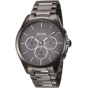 Hugo Boss Classic Chronograph Grey Dial Grey Steel Strap Watch for Men - 1513364