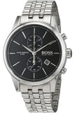 Hugo Boss Jet Chronograph Black Dial Silver Steel Strap Watch for Men - 1513383