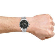 Hugo Boss Jet Chronograph Black Dial Silver Steel Strap Watch for Men - 1513383