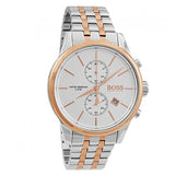 Hugo Boss Jet Chronograph Silver Dial Two Tone Steel Strap Watch for Men - 1513385