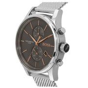 Hugo Boss Jet Chronograph Grey Dial Silver Mesh Bracelet Watch for Men - 1513440