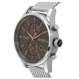 Hugo Boss Jet Chronograph Grey Dial Silver Mesh Bracelet Watch for Men - 1513440