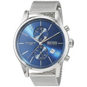 Hugo Boss Jet Chronograph Blue Dial Silver Mesh Bracelet Watch for Men - 1513441