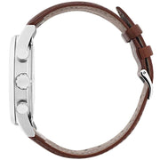 Hugo Boss Navigator Chronograph Grey Dial Brown Leather Strap Watch for Men - 1513494