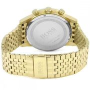 Hugo Boss Navigator Chronograph Black Dial Gold Steel Strap Watch for Men - 1513531