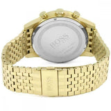 Hugo Boss Navigator Chronograph Black Dial Gold Steel Strap Watch for Men - 1513531