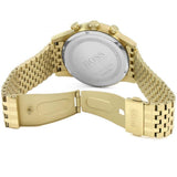 Hugo Boss Navigator Chronograph Black Dial Gold Steel Strap Watch for Men - 1513531