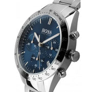 Hugo Boss Talent Chronograph Blue Dial Silver Steel Strap Watch for Men - 1513582