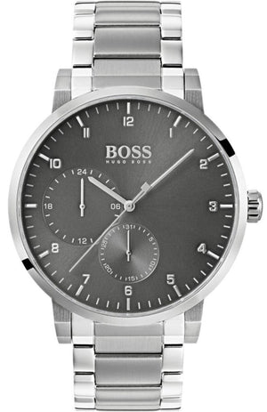 Hugo Boss Oxygen Chronograph Grey Dial Silver Steel Strap Watch for Men - 1513596