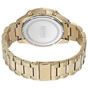 Hugo Boss Trophy Chronograph White Dial Gold Steel Strap Watch for Men - 1513631