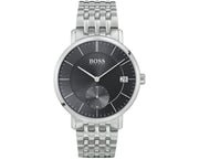 Hugo Boss Corporal Black Dial Silver Mesh Bracelet Watch for Men - 1513641
