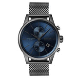Hugo Boss Jet Chrongraph Blue Dial Gunmetal Grey Mesh Bracelet Watch for Men - 1513677
