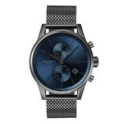 Hugo Boss Jet Chrongraph Blue Dial Gunmetal Grey Mesh Bracelet Watch for Men  - 1513677