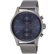Hugo Boss Jet Chrongraph Blue Dial Gunmetal Grey Mesh Bracelet Watch for Men  - 1513677