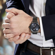 Hugo Boss Jet Chrongraph Blue Dial Gunmetal Grey Mesh Bracelet Watch for Men  - 1513677