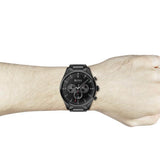 Hugo Boss Pioneer Chronograph Black Dial Black Steel Strap Watch for Men - 1513714