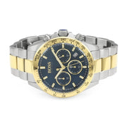 Hugo Boss Hero Chronograph Blue Dial Two Tone Steel Strap Watch for Men - 1513767